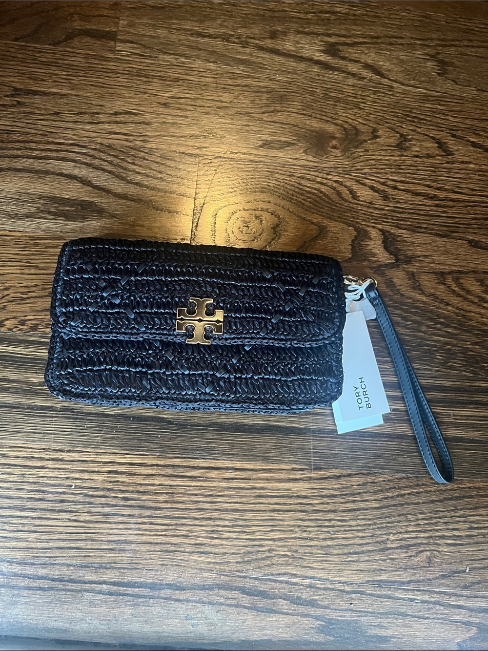 Tory Burch Black Woven Crossbody with Gold Chain - Picture 9 of 9